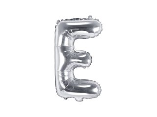 Balon foliowy Litera E, 35cm, Srebrna