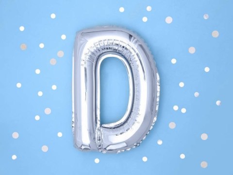 Balon foliowy Litera F, 35cm, Srebrna Balon foliowy Litera F, 35cm, Srebrna