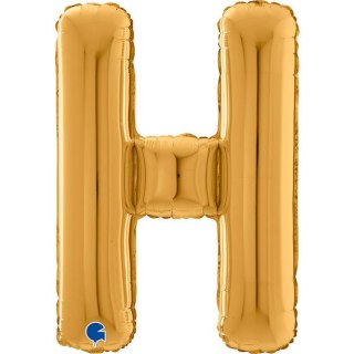 Balon foliowy Litera H, 66cm, Złota