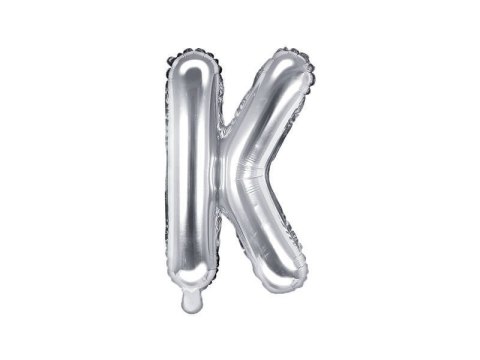 Balon foliowy Litera K, 35cm, Srebrna Balon foliowy Litera K, 35cm, Srebrna