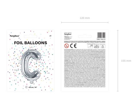 Balon foliowy Litera L, 35cm, Srebrna Balon foliowy Litera L, 35cm, Srebrna