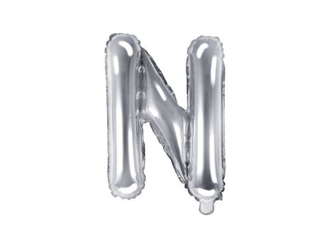 Balon foliowy Litera N, 35cm, Srebrna Balon foliowy Litera N, 35cm, Srebrna