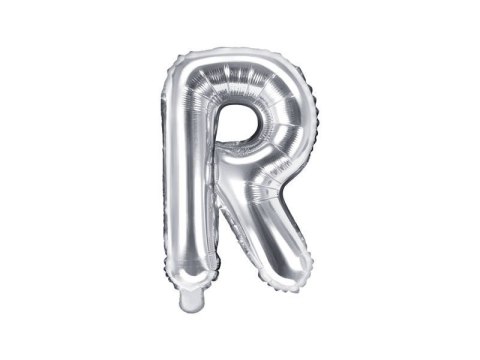 Balon foliowy Litera R 35cm, Srebrna Balon foliowy Litera R 35cm, Srebrna