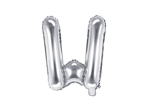 Balon foliowy Litera W 35cm, Srebrna Balon foliowy Litera W 35cm, Srebrna