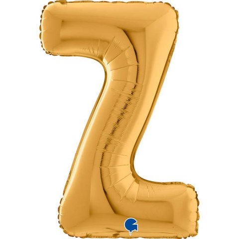 Balon foliowy Litera Z, 66cm, Złota Balon foliowy Litera Z, 66cm, Złota