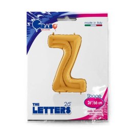 Balon foliowy Litera Z, 66cm, Złota
