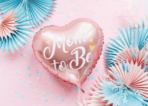 Balon foliowy Mom to Be, 35cm, różowy Balon foliowy Mom to Be, 35cm, różowy
