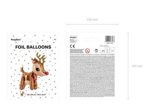 Balon foliowy Renifer, Święta 50x62 cm Balon foliowy Renifer, Święta 50x62 cm