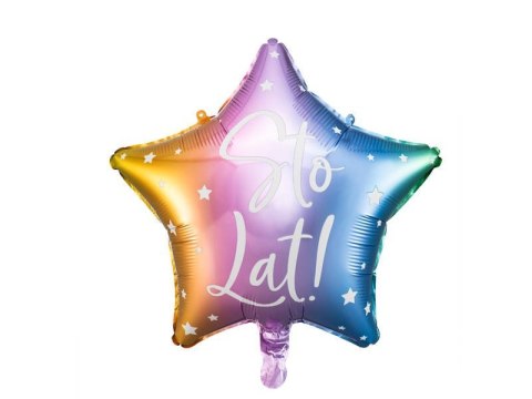 Balon foliowy Sto lat! Kolorowa gwiazda 40 cm Balon foliowy Sto lat! Kolorowa gwiazda 40 cm