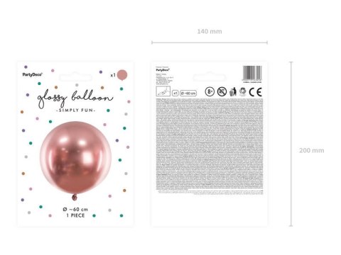Balon lateksowy Gigant, Glossy, Chrome, Różowe Złoto, Rose Gold, 60cm, 1 szt. Balon lateksowy Gigant, Glossy, Chrome, Różowe Złoto, Rose Gold, 60cm, 1 szt.