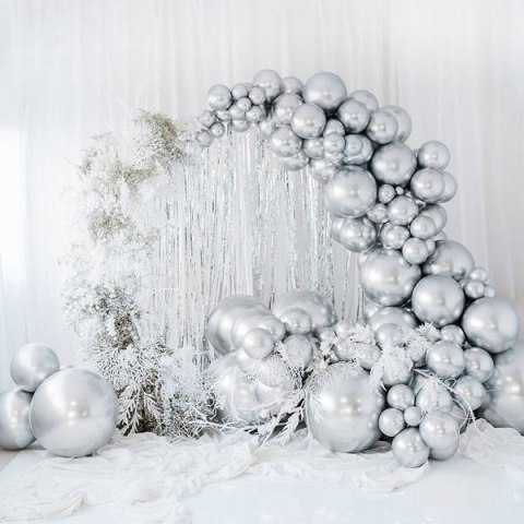 Balon lateksowy Gigant, Glossy, Chrome, Srebrny, 60cm, 1 szt. Balon lateksowy Gigant, Glossy, Chrome, Srebrny, 60cm, 1 szt.
