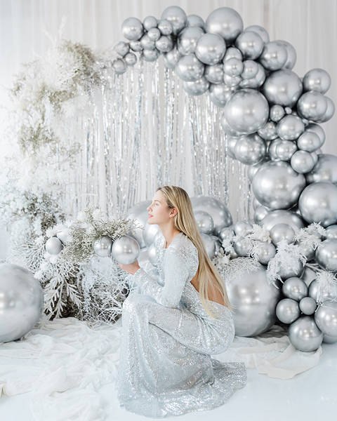 Balon lateksowy Gigant, Glossy, Chrome, Srebrny, 60cm, 1 szt. Balon lateksowy Gigant, Glossy, Chrome, Srebrny, 60cm, 1 szt.