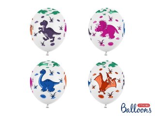 Balony Lateksowe, Dinozaury, 30 cm, (1 op. / 6 szt.)