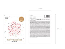 Balony Przezroczyste w czerwone Serduszka 30cm, 50 szt.