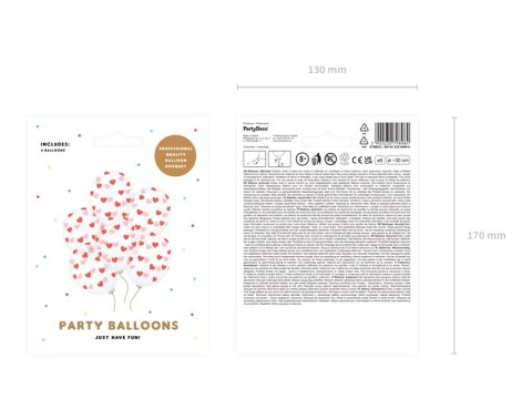 Balony Przezroczyste w czerwone Serduszka 30cm, 50 szt. Balony Przezroczyste w czerwone Serduszka 30cm, 50 szt.