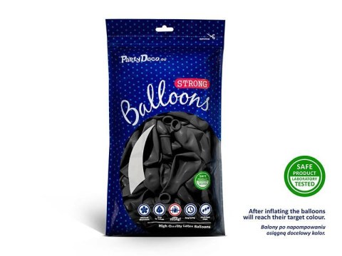 Balony Strong, Metaliczne Czarne, 30cm, 10 szt. Balony Strong, Metaliczne Czarne, 30cm, 10 szt.