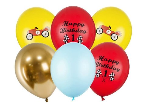 Balony lateksowe Happy Birthday, auto 30cm, 6 szt. Balony lateksowe Happy Birthday, auto 30cm, 6 szt.