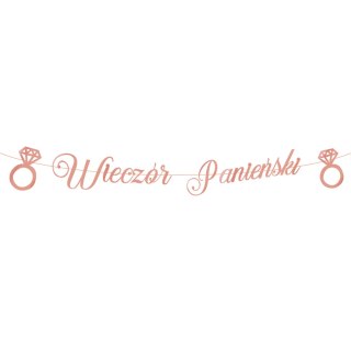 Baner Wieczór panieński, różowo złoty Rose Gold napis 150 cm