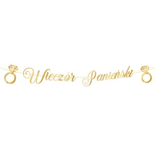 Baner Wieczór panieński, złoty napis 150 cm