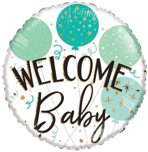 EKO Balon Foliowy Welcome baby, okrągły 46 cm EKO Balon Foliowy Welcome baby, okrągły 46 cm