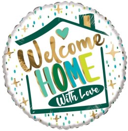Eko Balon Foliowy powitalny Welcome home, okrągły 46 cm