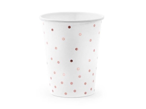 Kubeczki Kropki, Białe, rose gold 260ml Kubeczki Kropki, Białe, rose gold 260ml