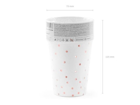 Kubeczki Kropki, Białe, rose gold 260ml Kubeczki Kropki, Białe, rose gold 260ml