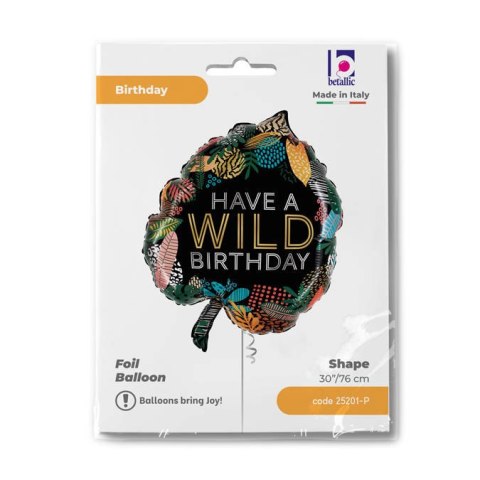 Balon Foliowy - Have a wild birthday, liść 76 cm Balon Foliowy - Have a wild birthday, liść 76 cm