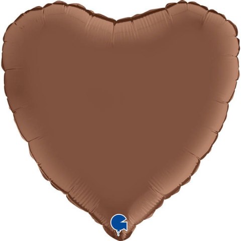 Balon Foliowy - Satynowe czekoladowe brązowe serce 46 cm, Grabo Balon Foliowy - Satynowe czekoladowe brązowe serce 46 cm, Grabo