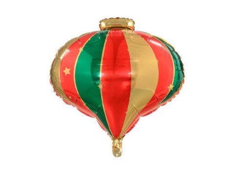Balon foliowy Bombka zielono czerwona 51x49 cm Balon foliowy Bombka zielono czerwona 51x49 cm