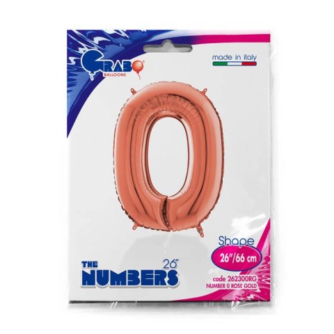 Balon foliowy Cyfra 0 Rose Gold - 66 cm Grabo Balon foliowy Cyfra 0 Rose Gold - 66 cm Grabo