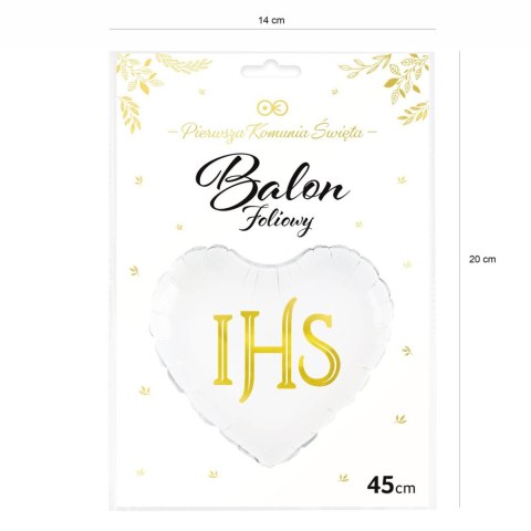 Balon foliowy Komunia Święta IHS, 45 cm Balon foliowy Komunia Święta IHS, 45 cm