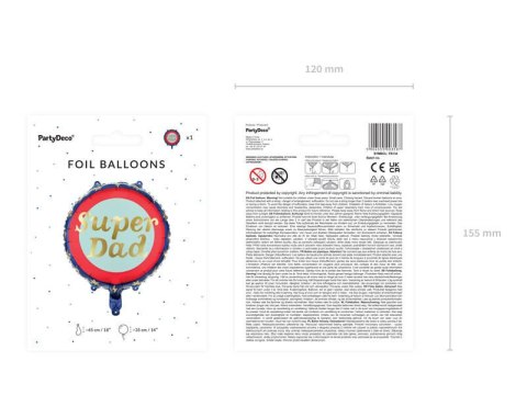 Balon foliowy Super Dad, dzień ojca 45 cm Balon foliowy Super Dad, dzień ojca 45 cm