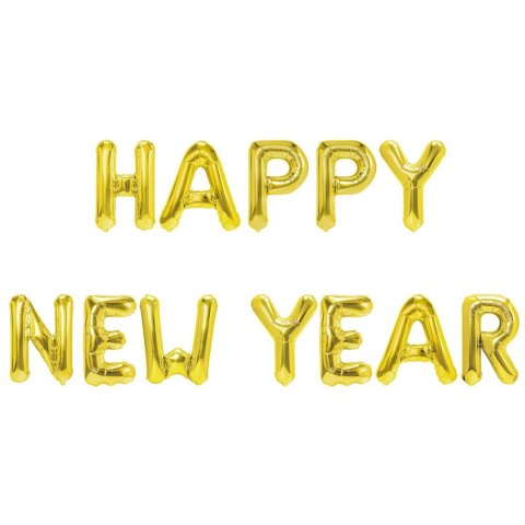 Balon foliowy napis Happy New Year złoty Balon foliowy napis Happy New Year złoty