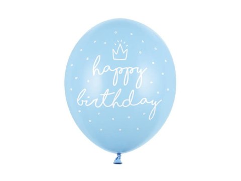 Balony Niebieskie urodzinowe, Happy Birthday 30cm, 6 szt. Balony Niebieskie urodzinowe, Happy Birthday 30cm, 6 szt.