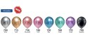Balony lateksowe Chrom różowe srebro, 30cm, 50 szt.