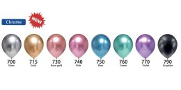 Balony lateksowe Chrom różowe srebro, 30cm, 50 szt.