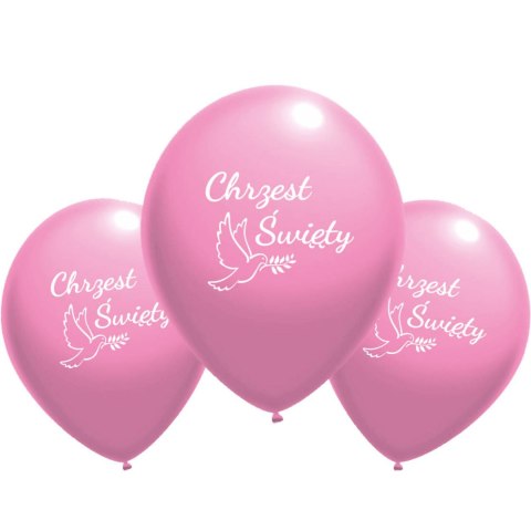 Balony lateksowe Chrzest Święty różowe, 50 szt. Balony lateksowe Chrzest Święty różowe, 50 szt.