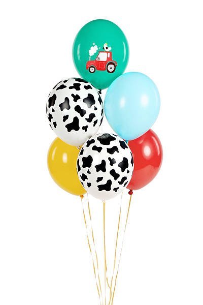 Balony lateksowe Farma, traktor 30cm, 6 sztuk Balony lateksowe Farma, traktor 30cm, 6 sztuk