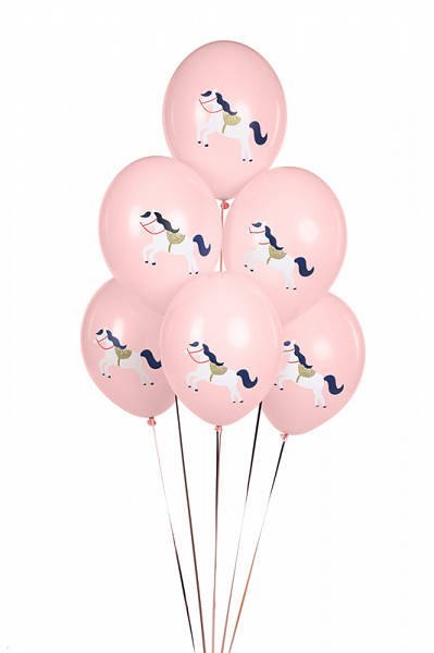 Balony lateksowe Konik, Pastelowe Różowe 30cm, 6 sztuk Balony lateksowe Konik, Pastelowe Różowe 30cm, 6 sztuk