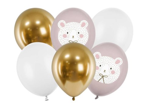 Balony lateksowe Miś polarny 30cm, 6 sztuk Balony lateksowe Miś polarny 30cm, 6 sztuk