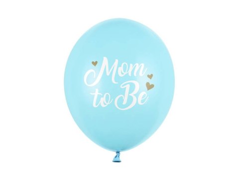Balony lateksowe Mom to be, pastelowy niebieski 30cm, 6 sztuk Balony lateksowe Mom to be, pastelowy niebieski 30cm, 6 sztuk