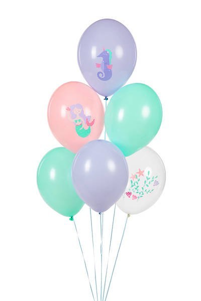 Balony lateksowe Morski świat, Syrenka 30cm, 50 sztuk Balony lateksowe Morski świat, Syrenka 30cm, 50 sztuk