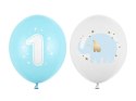 Balony lateksowe Roczek słonik, pastelowe niebieskie 30cm, 50 sztuk
