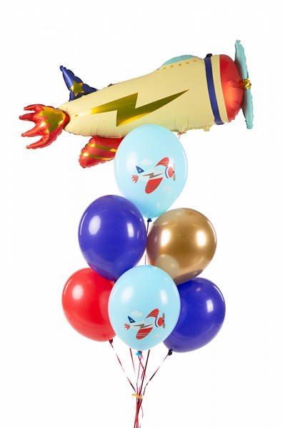 Balony lateksowe Samolot mix 30cm, 6 sztuk Balony lateksowe Samolot mix 30cm, 6 sztuk