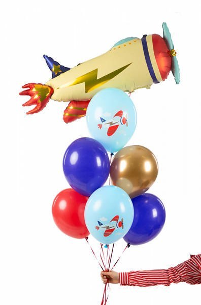 Balony lateksowe Samolot mix 30cm, 6 sztuk Balony lateksowe Samolot mix 30cm, 6 sztuk