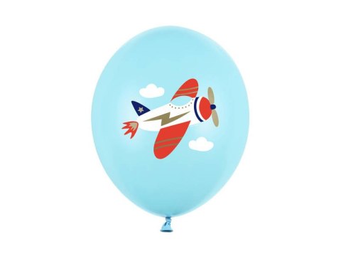 Balony lateksowe Samolot, niebieskie 30cm, 50 sztuk Balony lateksowe Samolot, niebieskie 30cm, 50 sztuk