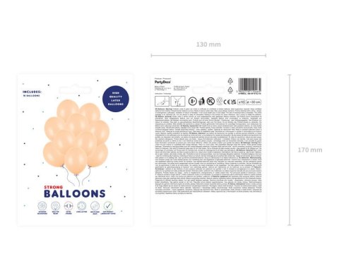 Balony lateksowe Strong, Brzoskwiniowy, Pastel Light Peach 30cm, 10 szt. Balony lateksowe Strong, Brzoskwiniowy, Pastel Light Peach 30cm, 10 szt.