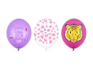 Balony lateksowe You rock, tygrys 30cm, 50 sztuk