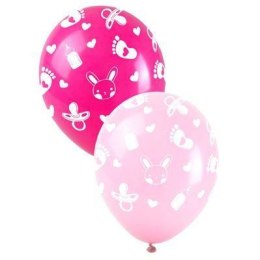 Balony lateksowe na Baby Shower dla dziewczynki 28cm, 5 szt.